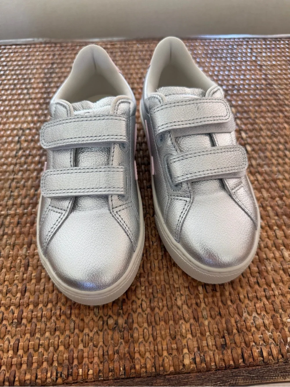 Veja Kids Silver Velcro Sneakers